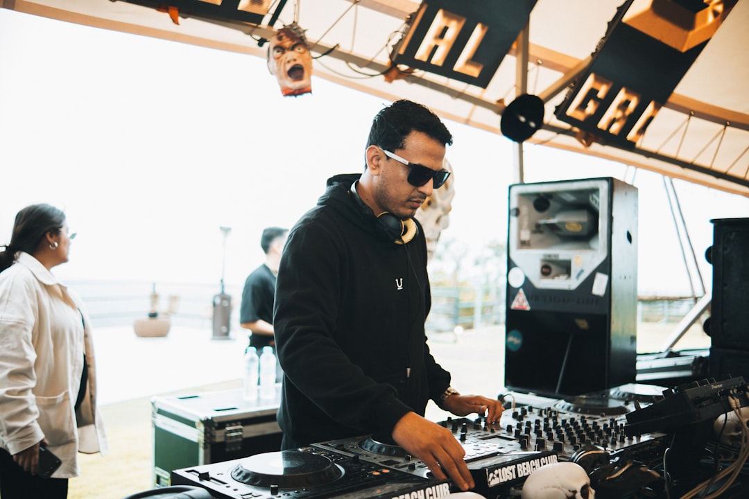 Dj playing music at an outdoor event