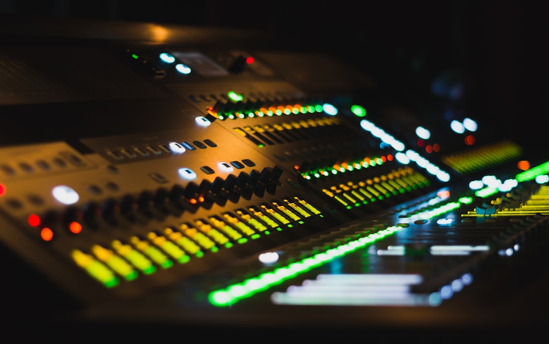 Black audio mixer