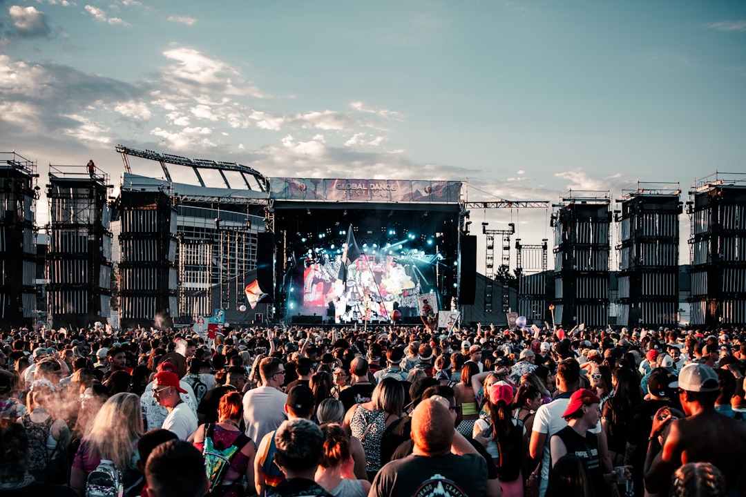 People gathering on concert during daytime