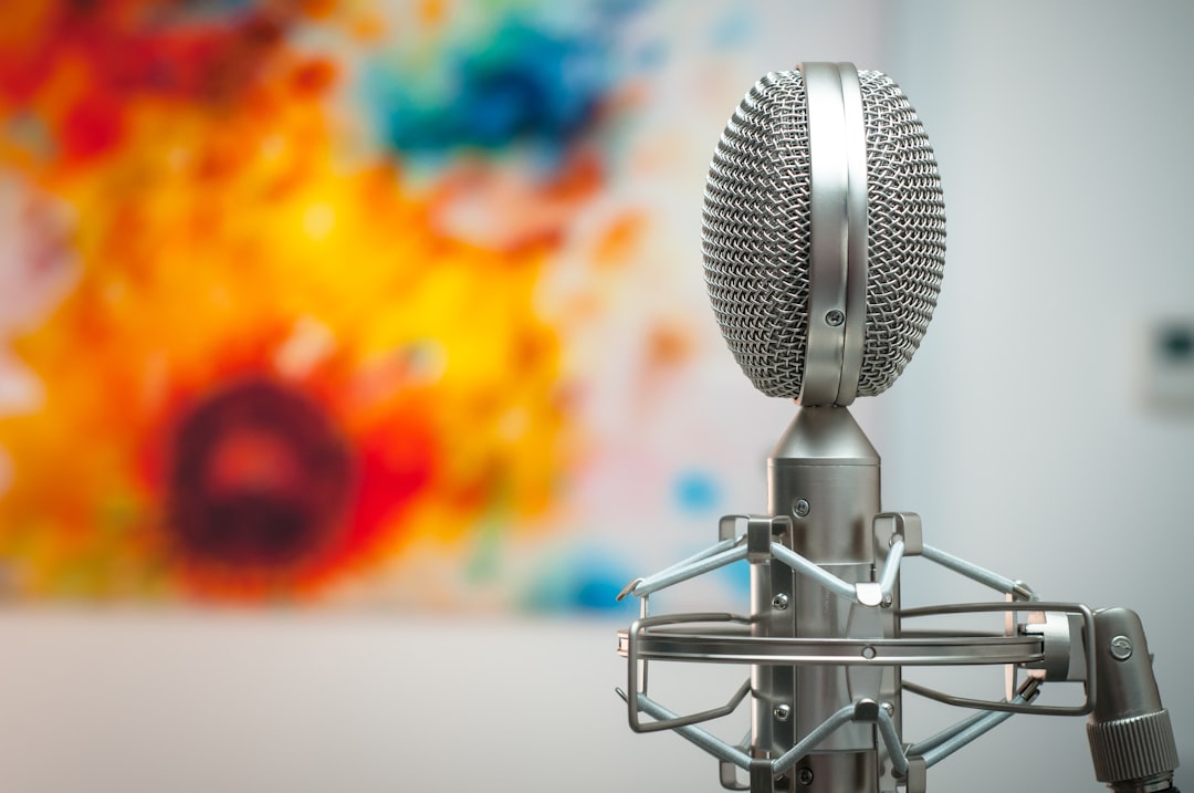 Gray microphone in room