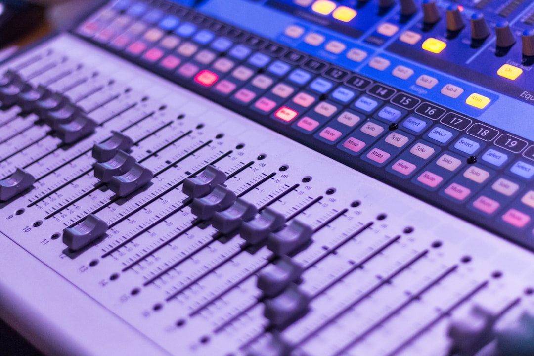 Gray and black audio mixer