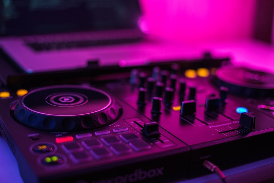 Closeup photo of DJ mixer