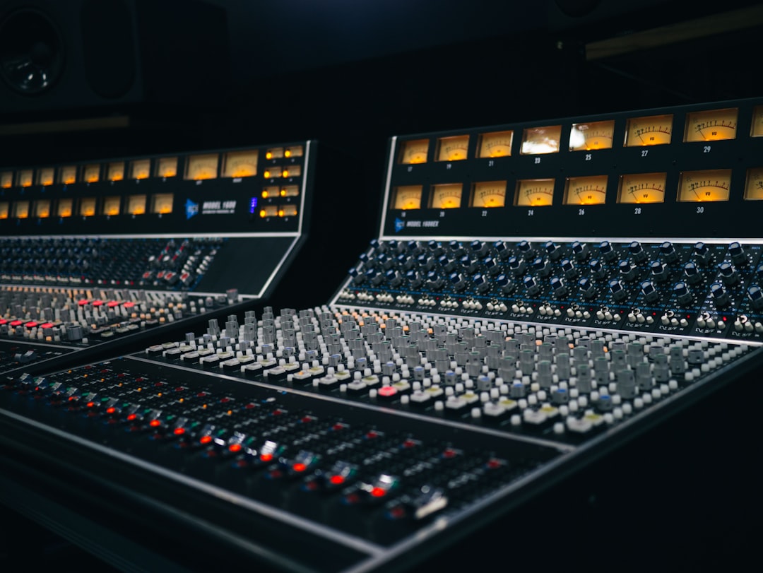 Two black audio mixers