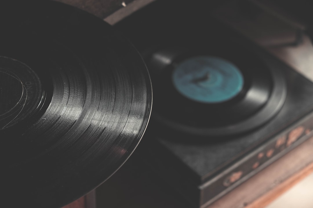 Black portable vinyl records