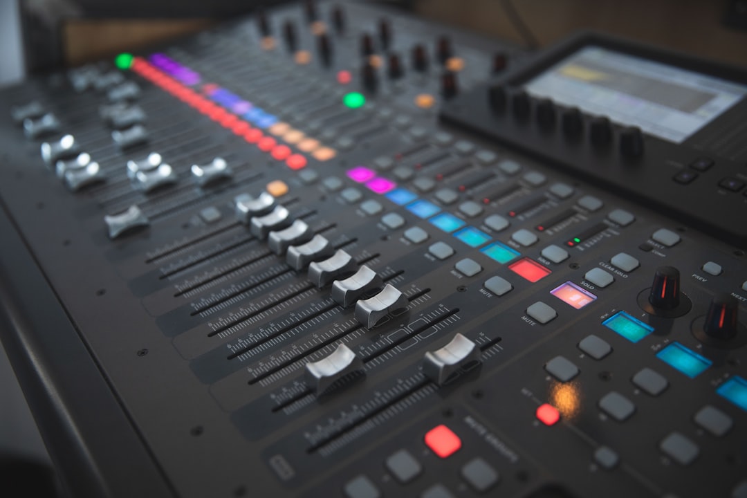 Black audio mixer