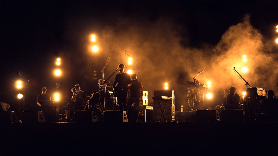 Photo of band playing on stage