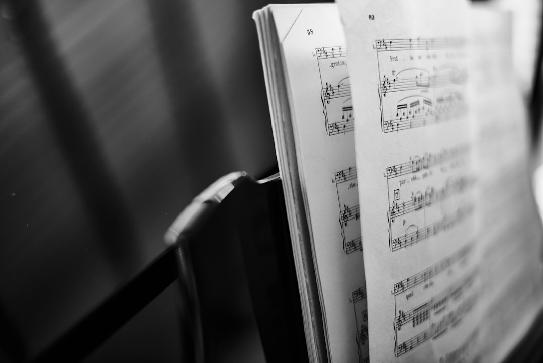 Music score closeup photo