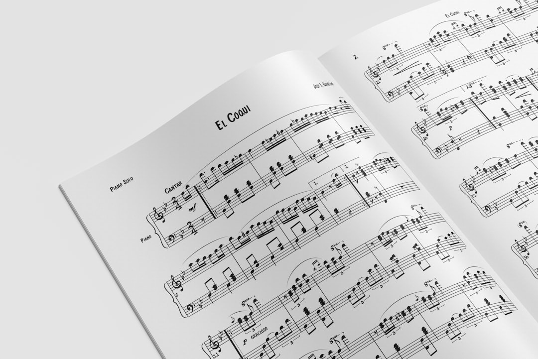 An open book with musical notes on it