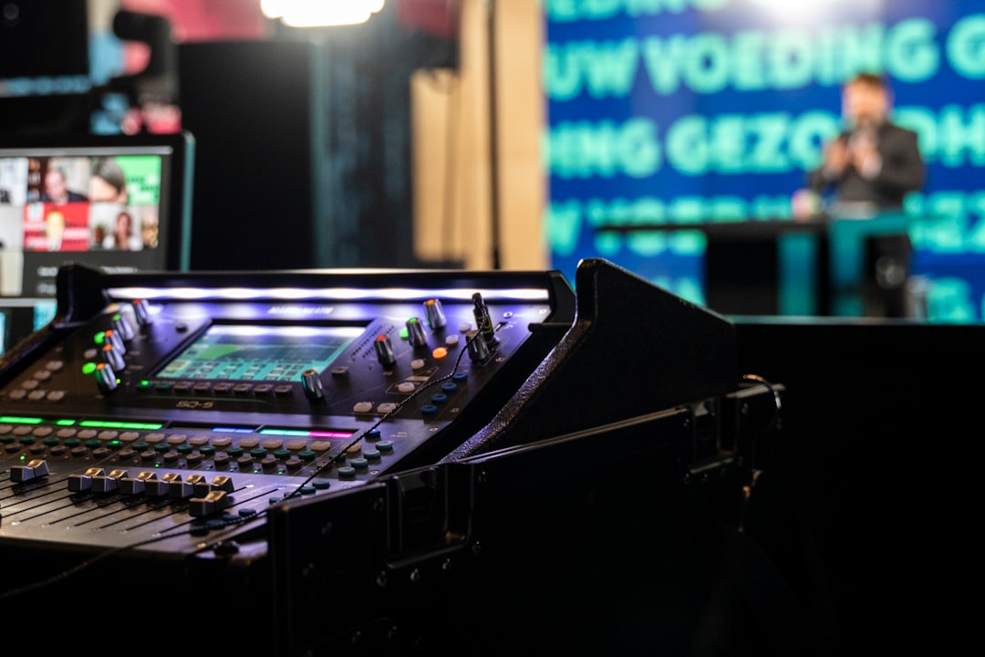 Black and gray audio mixer