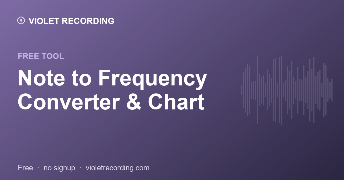 Note to Frequency Converter & Chart — free tool at Violet Recording